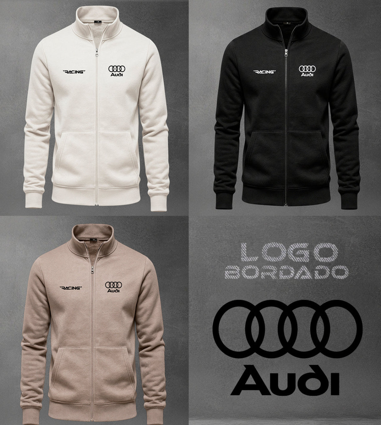 Buzo Cuello Alto Carro Audi Bordado