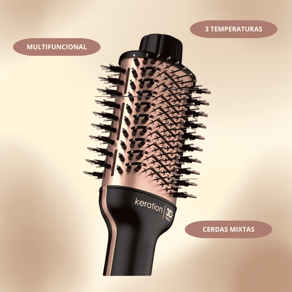 Cepillo Secador Para Cabello Keratin