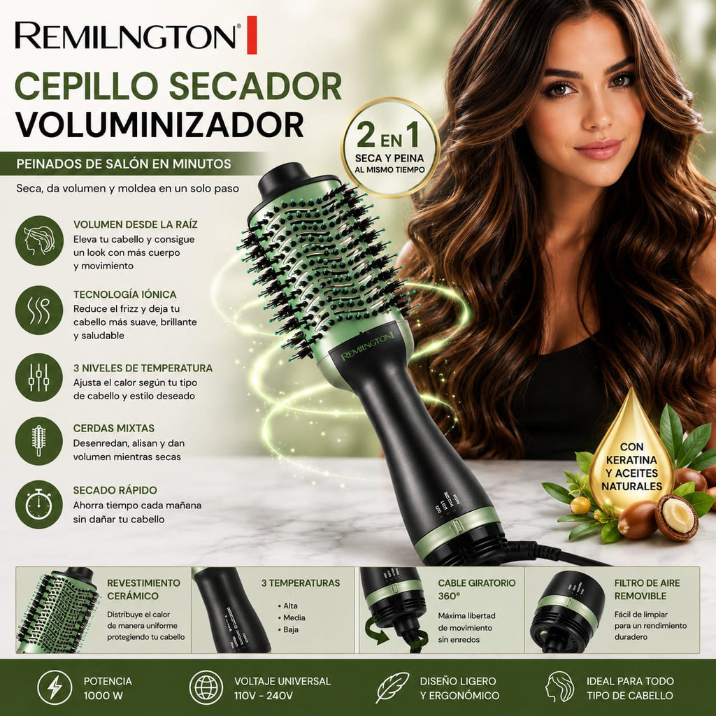 Combo Pinza Sirena Y Cepillo Secador REMILNGTON