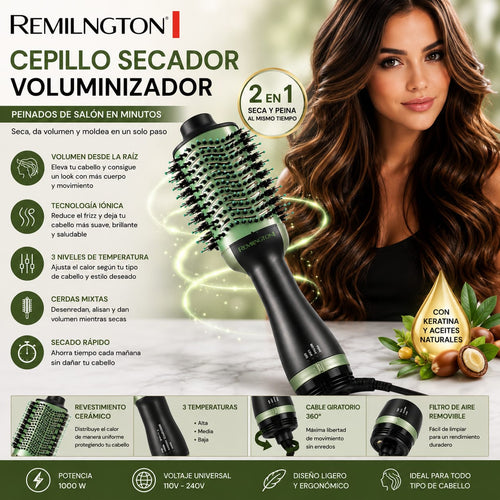 Combo Pinza Sirena Y Cepillo Secador REMILNGTON