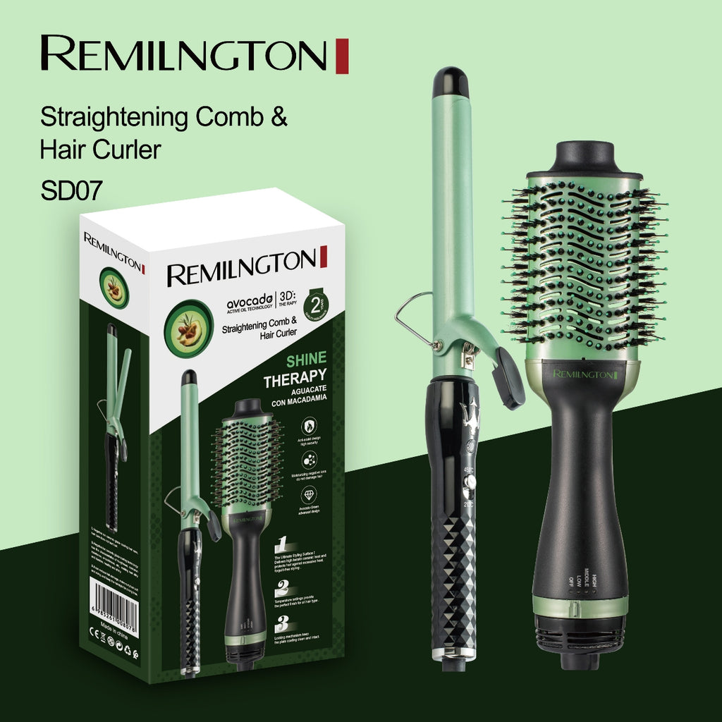 Combo Cepillo Secador y Pinza  REMILNGTON