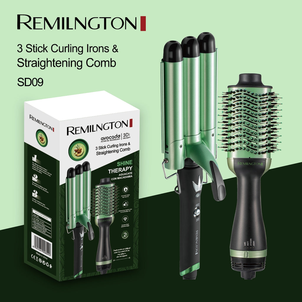 Combo Pinza Sirena Y Cepillo Secador REMILNGTON
