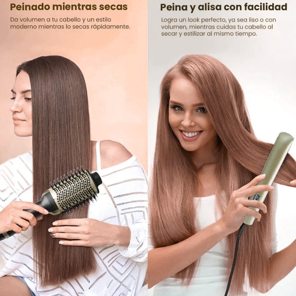 Combo Plancha Y Cepillo Secador Generico
