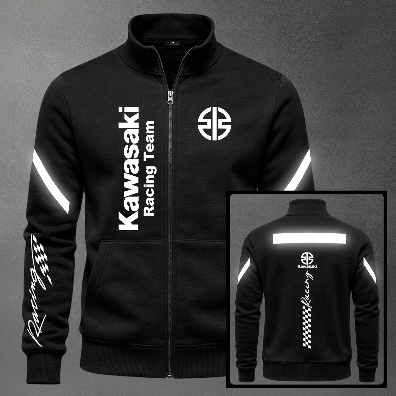 Kawasaki Reflectivo Estampado Cuello Alt