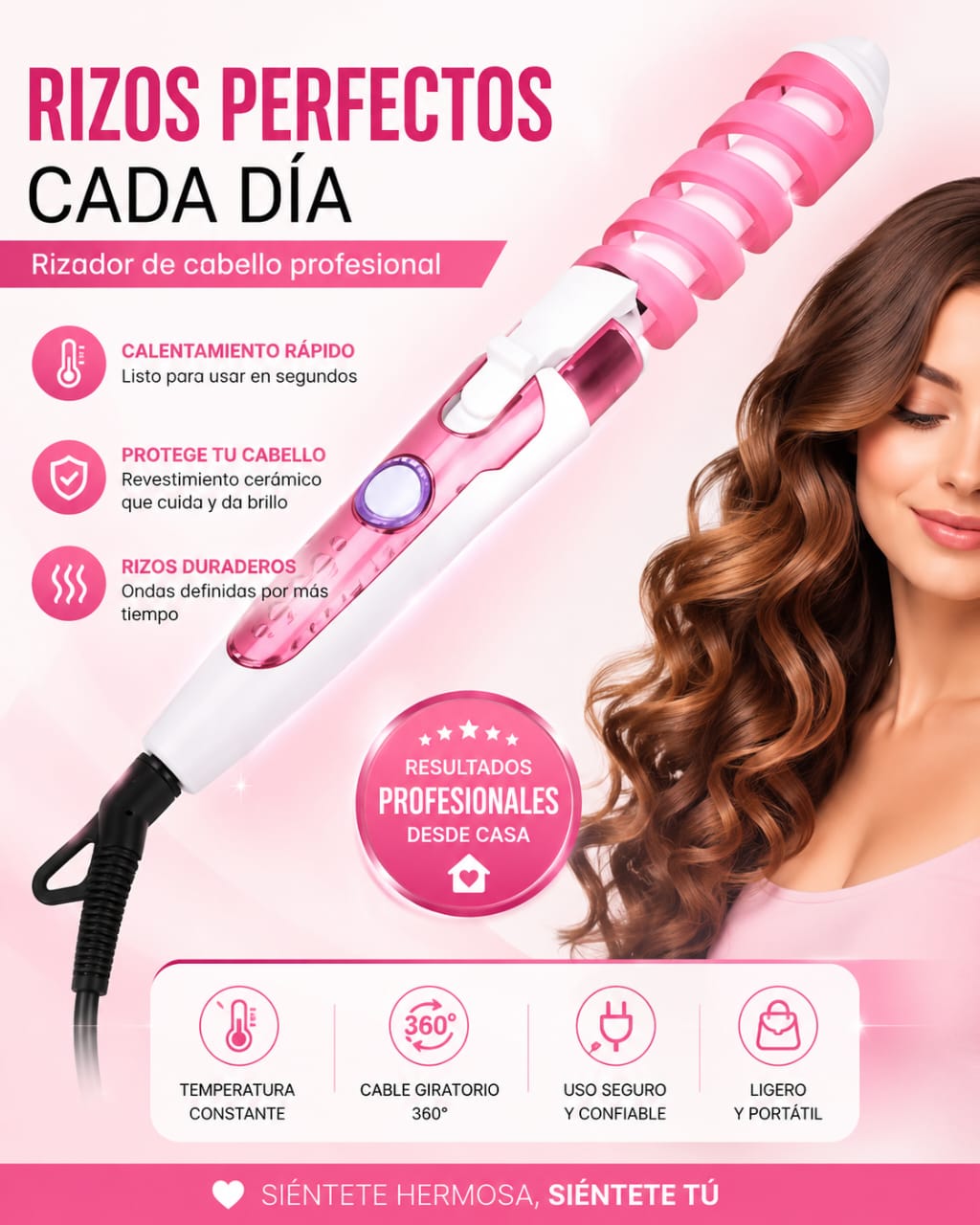 Pinza Rizadora De Pelo En Espiral