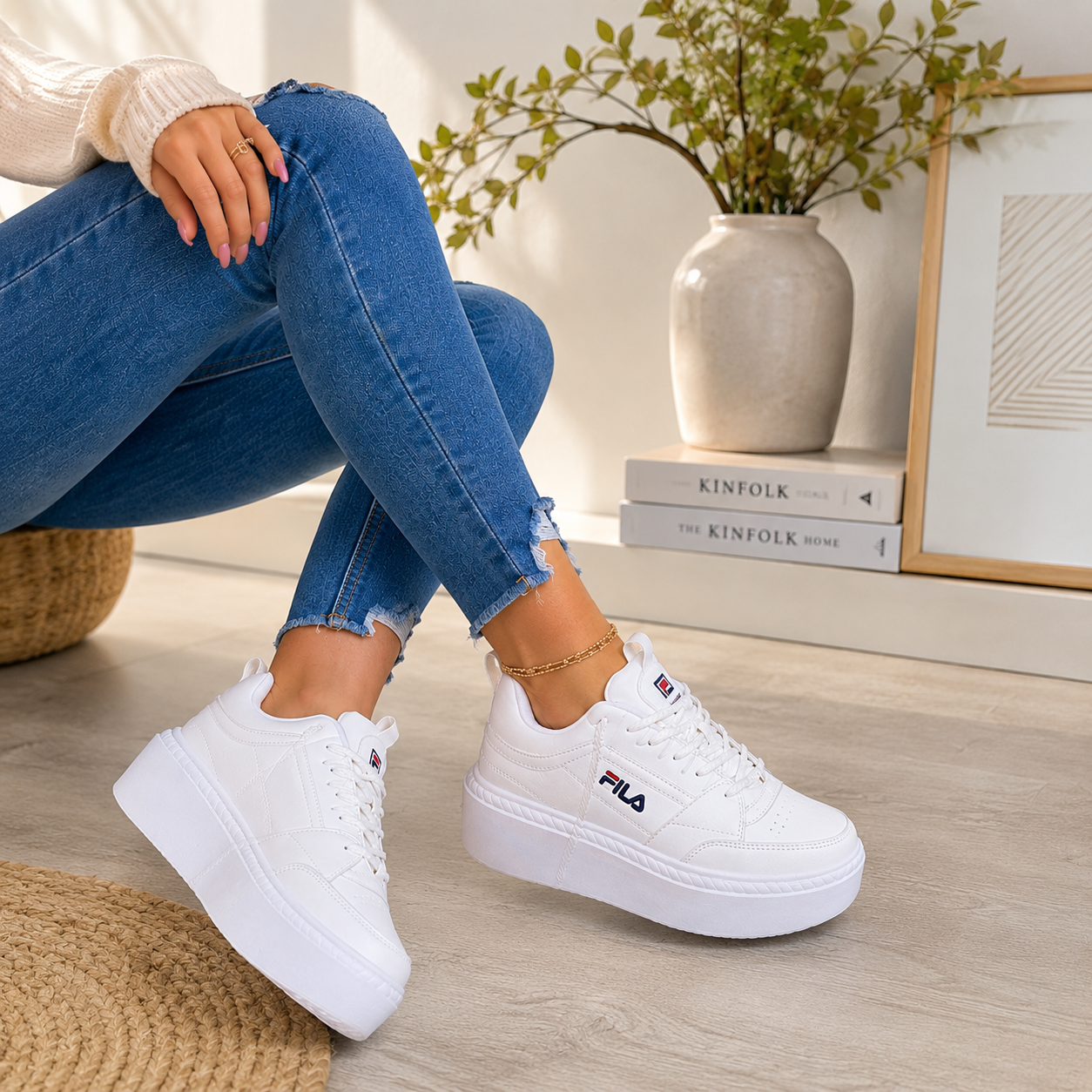 Premium Tenis F016 Suela Alta Dama