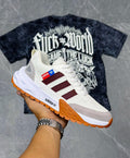 Tenis Adidas Beige Vino Tinto
