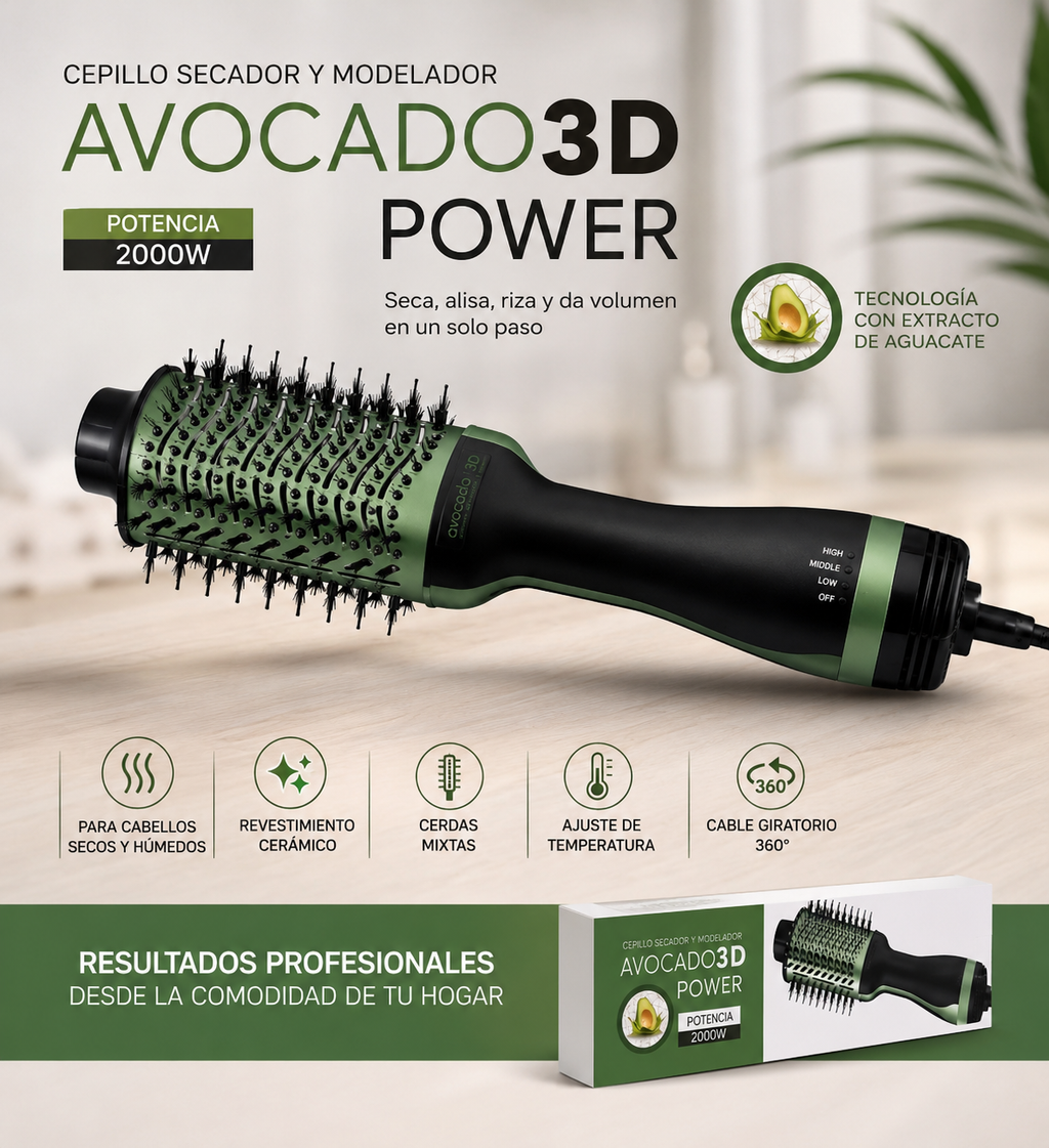 Cepillo Secador Aguacate