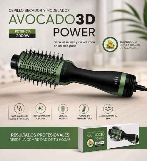 Cepillo Secador Aguacate