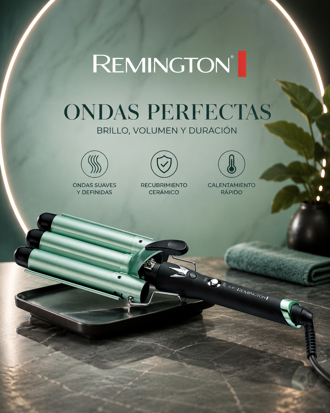 Combo Pinza Sirena Y Cepillo Secador REMILNGTON