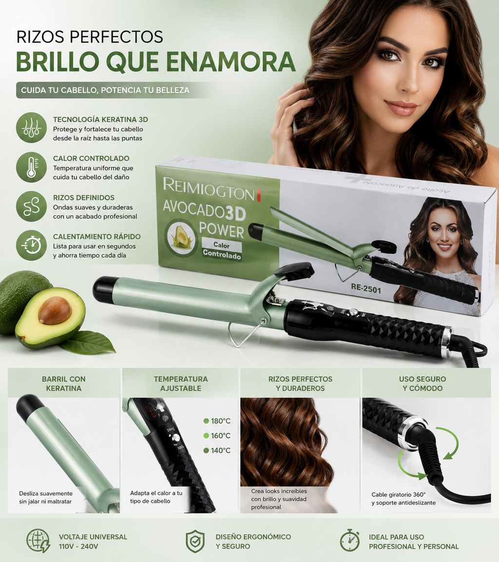 Pinza Cabello Dama Aguacate O Keratina